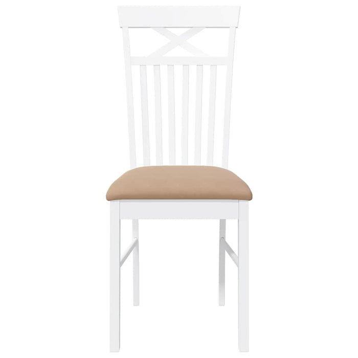 Sedie da Pranzo con Cuscini 2 pz Bianco Legno Massello di Hevea 4102416