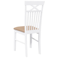 Sedie da Pranzo con Cuscini 2 pz Bianco Legno Massello di Hevea 4102416