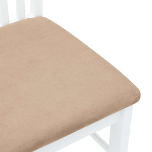 Sedie da Pranzo con Cuscini 2 pz Bianco Legno Massello di Hevea