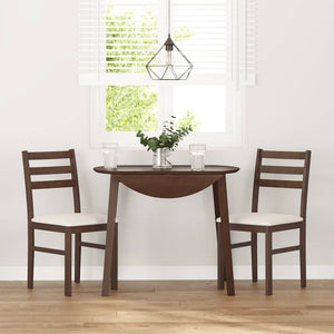 Sedie da Pranzo con Cuscini 2pz Marrone Legno Massello di Hevea