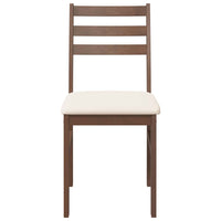 Sedie da Pranzo con Cuscini 2pz Marrone Legno Massello di Hevea 4102417