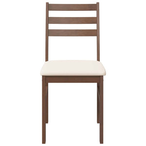 Sedie da Pranzo con Cuscini 2pz Marrone Legno Massello di Hevea 4102417