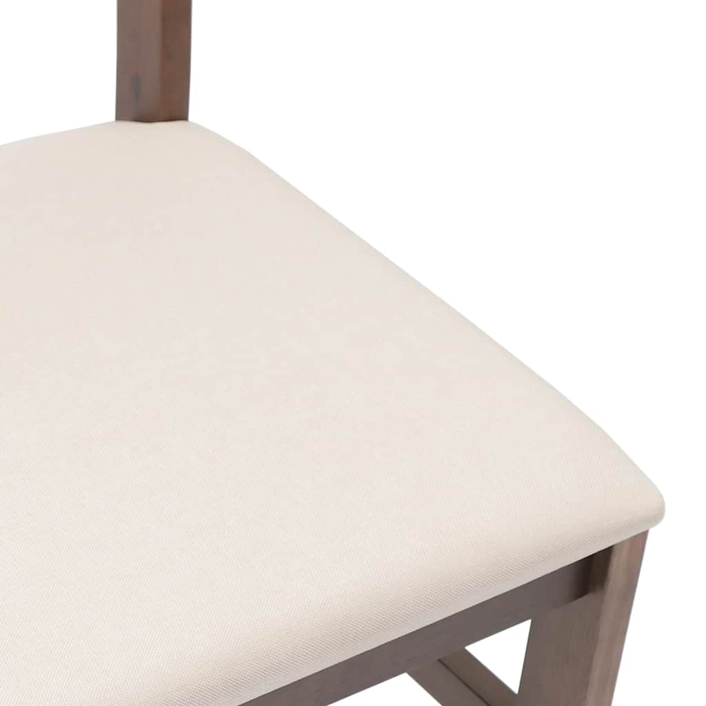 Sedie da Pranzo con Cuscini 2pz Marrone Legno Massello di Hevea