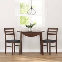 Sedie da Pranzo con Cuscini 2pz Marrone Legno Massello di Hevea 4102418