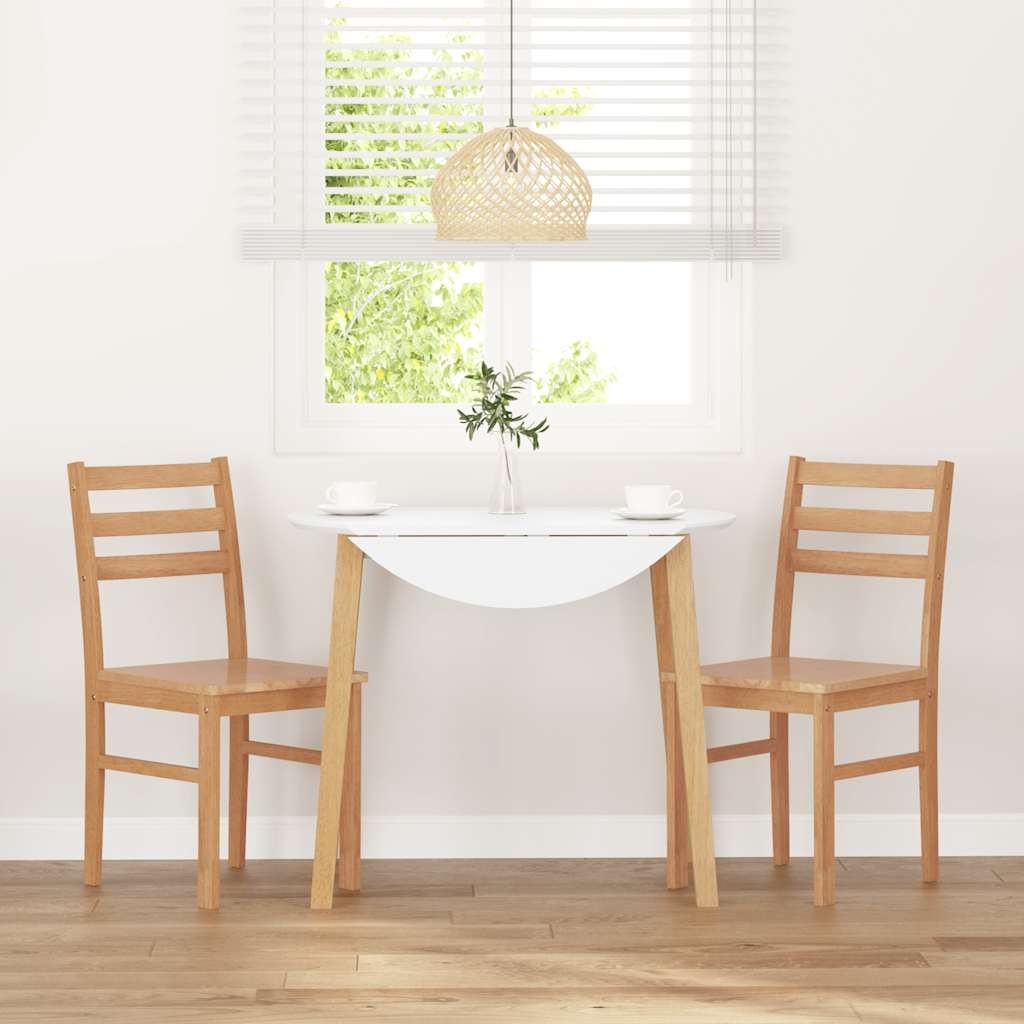 Sedie da Pranzo 2 pz in Legno Massello di Hevea