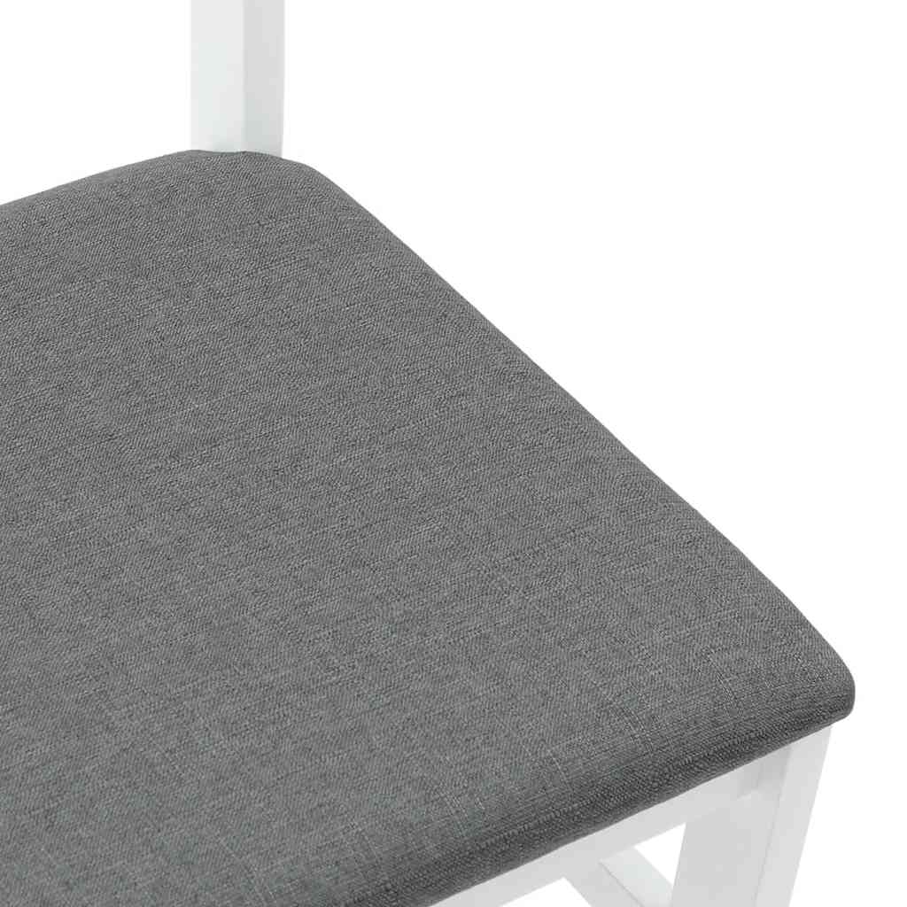 Sedie da Pranzo con Cuscini 2 pz Bianco Legno Massello di Hevea