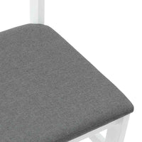 Sedie da Pranzo con Cuscini 2 pz Bianco Legno Massello di Hevea