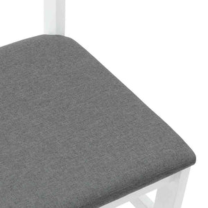 Sedie da Pranzo con Cuscini 2 pz Bianco Legno Massello di Hevea