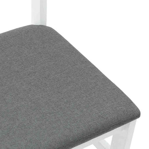 Sedie da Pranzo con Cuscini 2 pz Bianco Legno Massello di Hevea 4102421