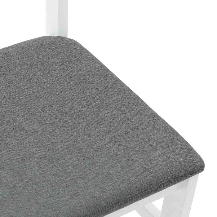 Sedie da Pranzo con Cuscini 2 pz Bianco Legno Massello di Hevea 4102421