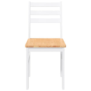 Sedie da Pranzo 2 pz Bianche in Legno Massello di Hevea