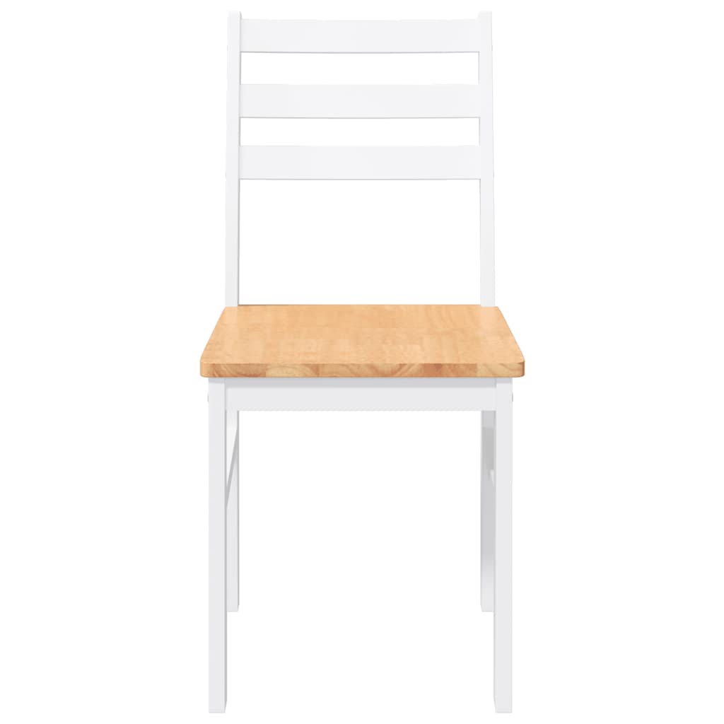 Sedie da Pranzo 2 pz Bianche in Legno Massello di Hevea 4102422