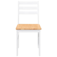 Sedie da Pranzo 2 pz Bianche in Legno Massello di Hevea 4102422