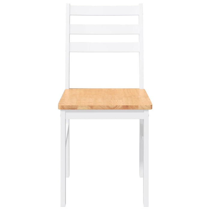 Sedie da Pranzo 2 pz Bianche in Legno Massello di Hevea 4102422