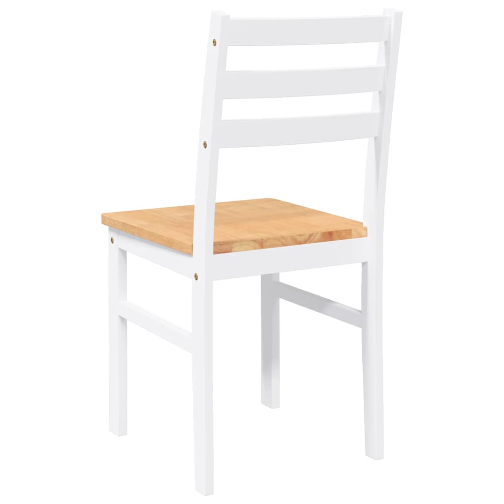 Sedie da Pranzo 2 pz Bianche in Legno Massello di Hevea 4102422
