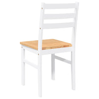 Sedie da Pranzo 2 pz Bianche in Legno Massello di Hevea 4102422