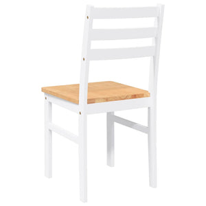 Sedie da Pranzo 2 pz Bianche in Legno Massello di Hevea 4102422