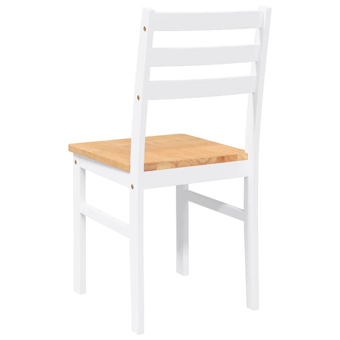 Sedie da Pranzo 2 pz Bianche in Legno Massello di Hevea 4102422