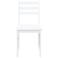 Sedie da Pranzo 2 pz Bianche in Legno Massello di Hevea