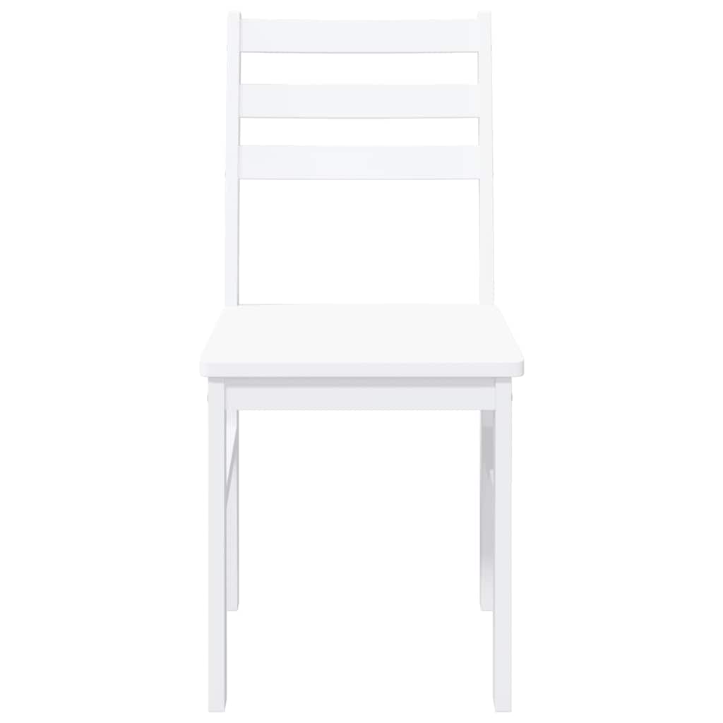 Sedie da Pranzo 2 pz Bianche in Legno Massello di Hevea 4102423