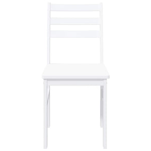 Sedie da Pranzo 2 pz Bianche in Legno Massello di Hevea 4102423