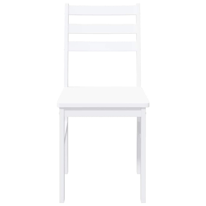 Sedie da Pranzo 2 pz Bianche in Legno Massello di Hevea 4102423