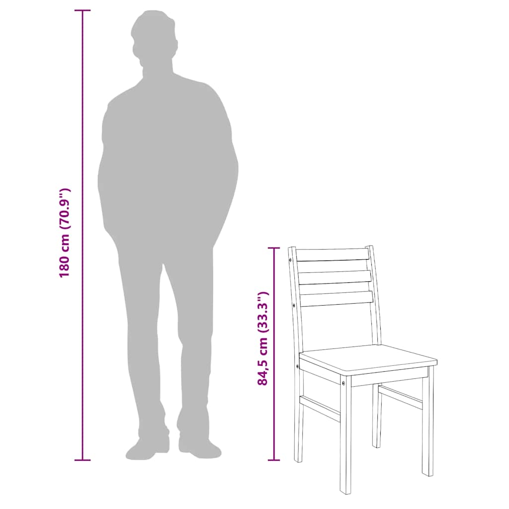 Sedie da Pranzo 2 pz Bianche in Legno Massello di Hevea 4102423