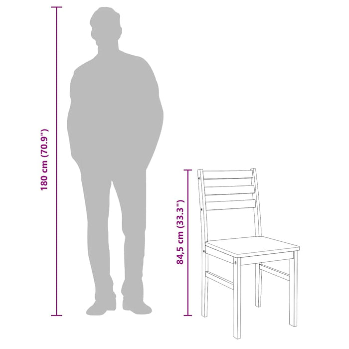 Sedie da Pranzo 2 pz Bianche in Legno Massello di Hevea 4102423