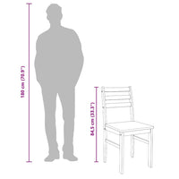 Sedie da Pranzo 2 pz Bianche in Legno Massello di Hevea