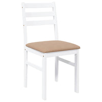 Sedie da Pranzo con Cuscini 2 pz Bianco Legno Massello di Hevea 4102424