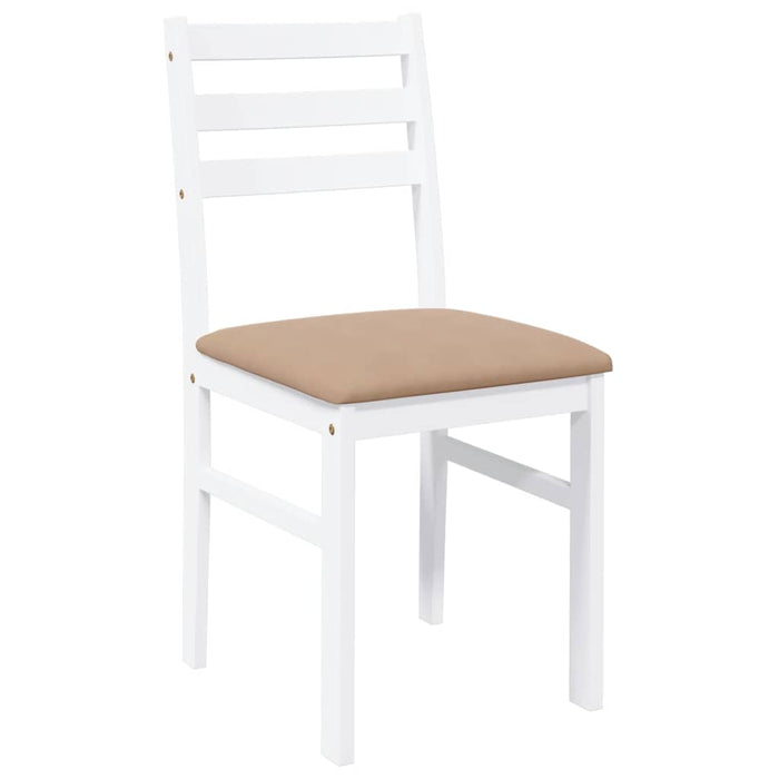 Sedie da Pranzo con Cuscini 2 pz Bianco Legno Massello di Hevea 4102424