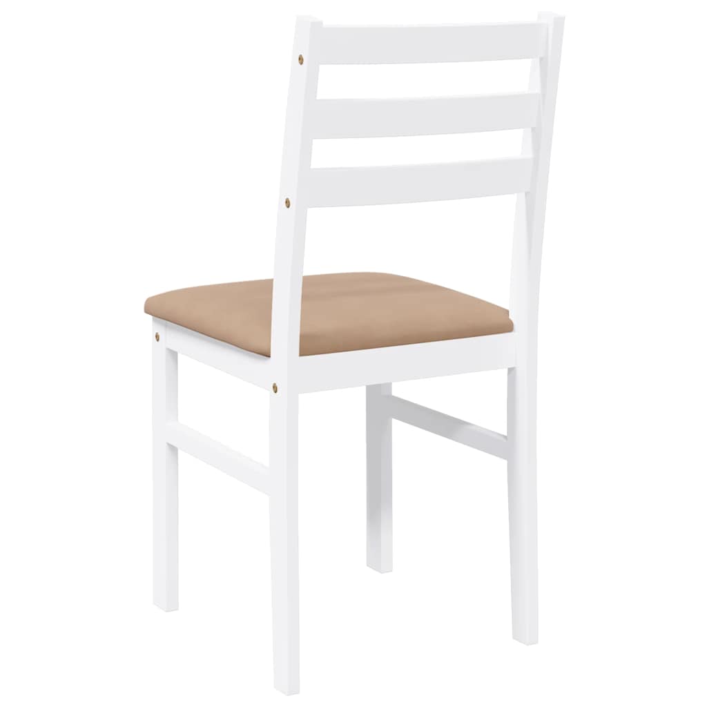 Sedie da Pranzo con Cuscini 2 pz Bianco Legno Massello di Hevea 4102424