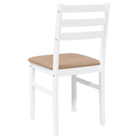 Sedie da Pranzo con Cuscini 2 pz Bianco Legno Massello di Hevea 4102424