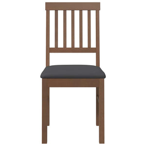 Sedie da Pranzo con Cuscini 2pz Marrone Legno Massello di Hevea 4102426