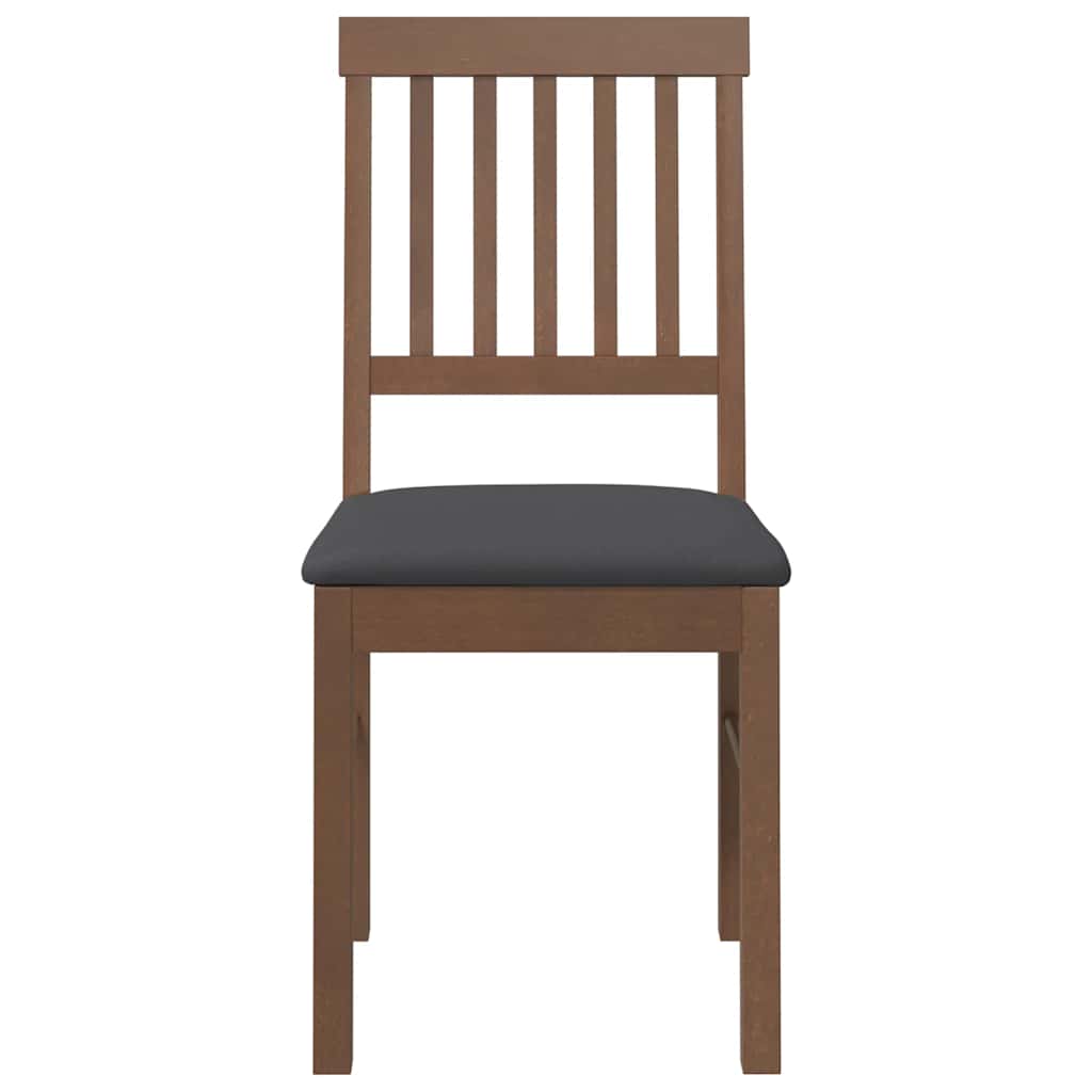 vidaXL Sedie da Pranzo con Cuscini 2pz Marrone Legno Massello di Hevea