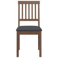 vidaXL Sedie da Pranzo con Cuscini 2pz Marrone Legno Massello di Hevea