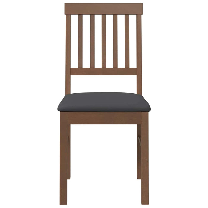 vidaXL Sedie da Pranzo con Cuscini 2pz Marrone Legno Massello di Hevea