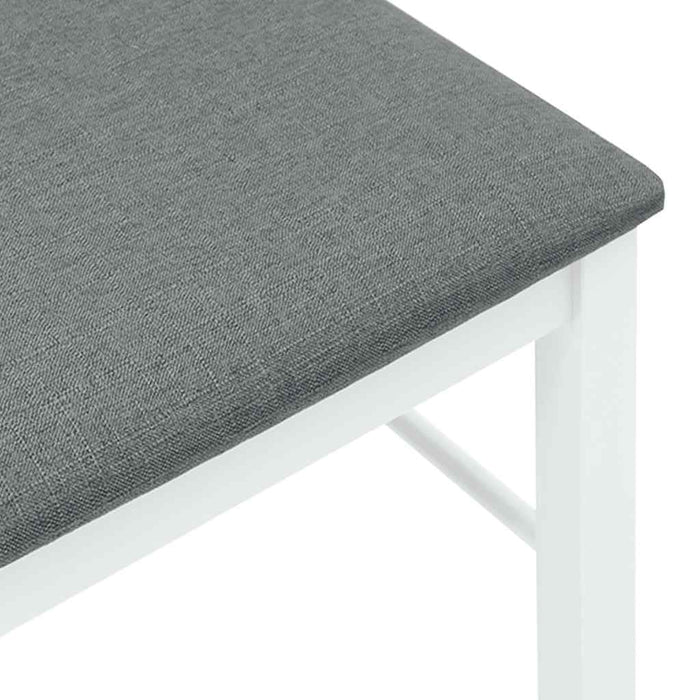 Sedie da Pranzo con Cuscini 2 pz Bianco Legno Massello di Hevea 4102429