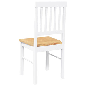 Sedie da Pranzo 2 pz Bianche in Legno Massello di Hevea 4102430