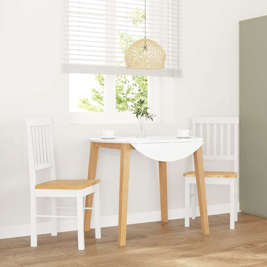 vidaXL Sedie da Pranzo 2 pz Bianche in Legno Massello di Hevea