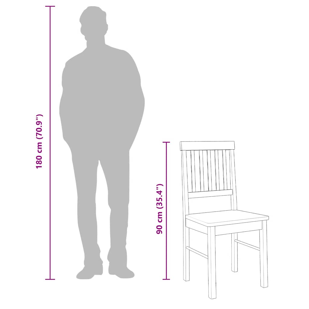 Sedie da Pranzo 2 pz Bianche in Legno Massello di Hevea 4102431