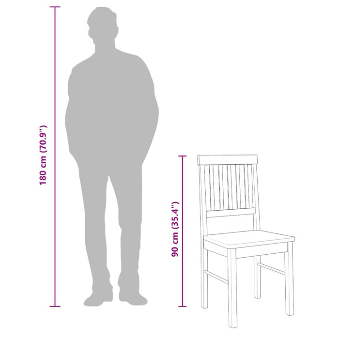Sedie da Pranzo 2 pz Bianche in Legno Massello di Hevea 4102431