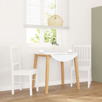 Sedie da Pranzo 2 pz Bianche in Legno Massello di Hevea 4102431