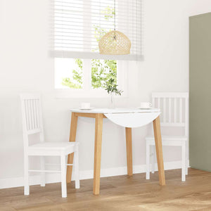 Sedie da Pranzo 2 pz Bianche in Legno Massello di Hevea 4102431