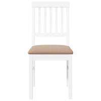 Sedie da Pranzo con Cuscini 2 pz Bianco Legno Massello di Hevea 4102432