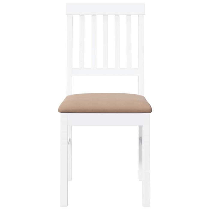Sedie da Pranzo con Cuscini 2 pz Bianco Legno Massello di Hevea 4102432