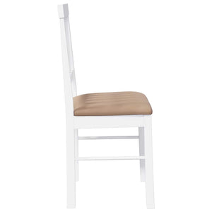 Sedie da Pranzo con Cuscini 2 pz Bianco Legno Massello di Hevea 4102432