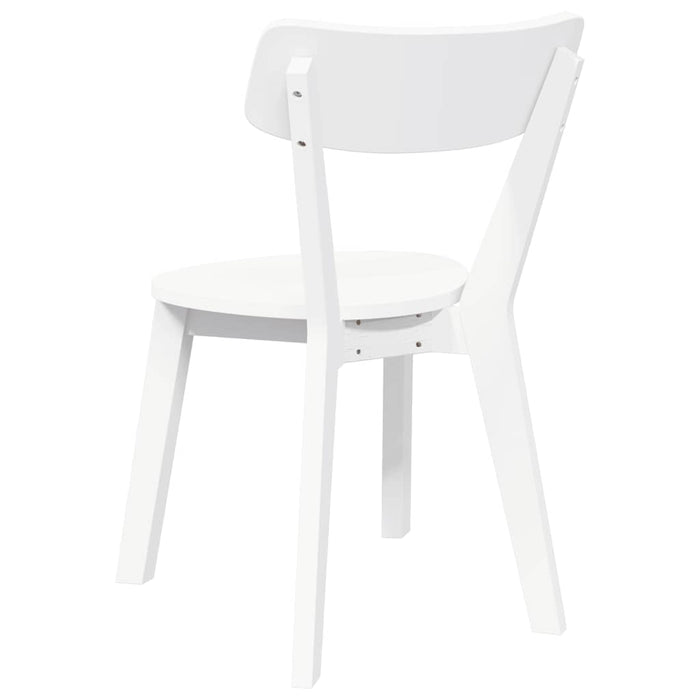 Sedie da Pranzo 2 pz Bianche in Legno Massello di Hevea 4102433