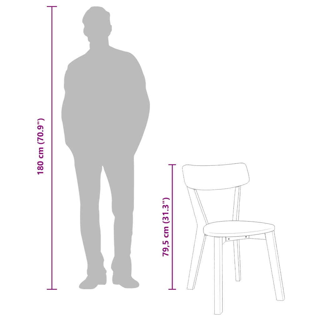 Sedie da Pranzo 2 pz Bianche in Legno Massello di Hevea 4102433