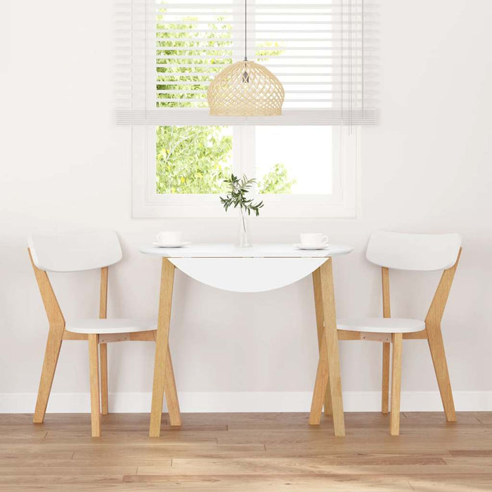 Sedie da Pranzo 2 pz in Legno Massello di Hevea